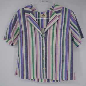 Marine Layer Set Women's XS Striped Lucy Resort Short Sleeve Button Top Vacation